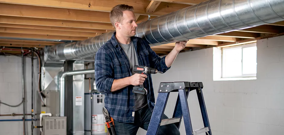 Exposed Spiral Ductwork in Midland